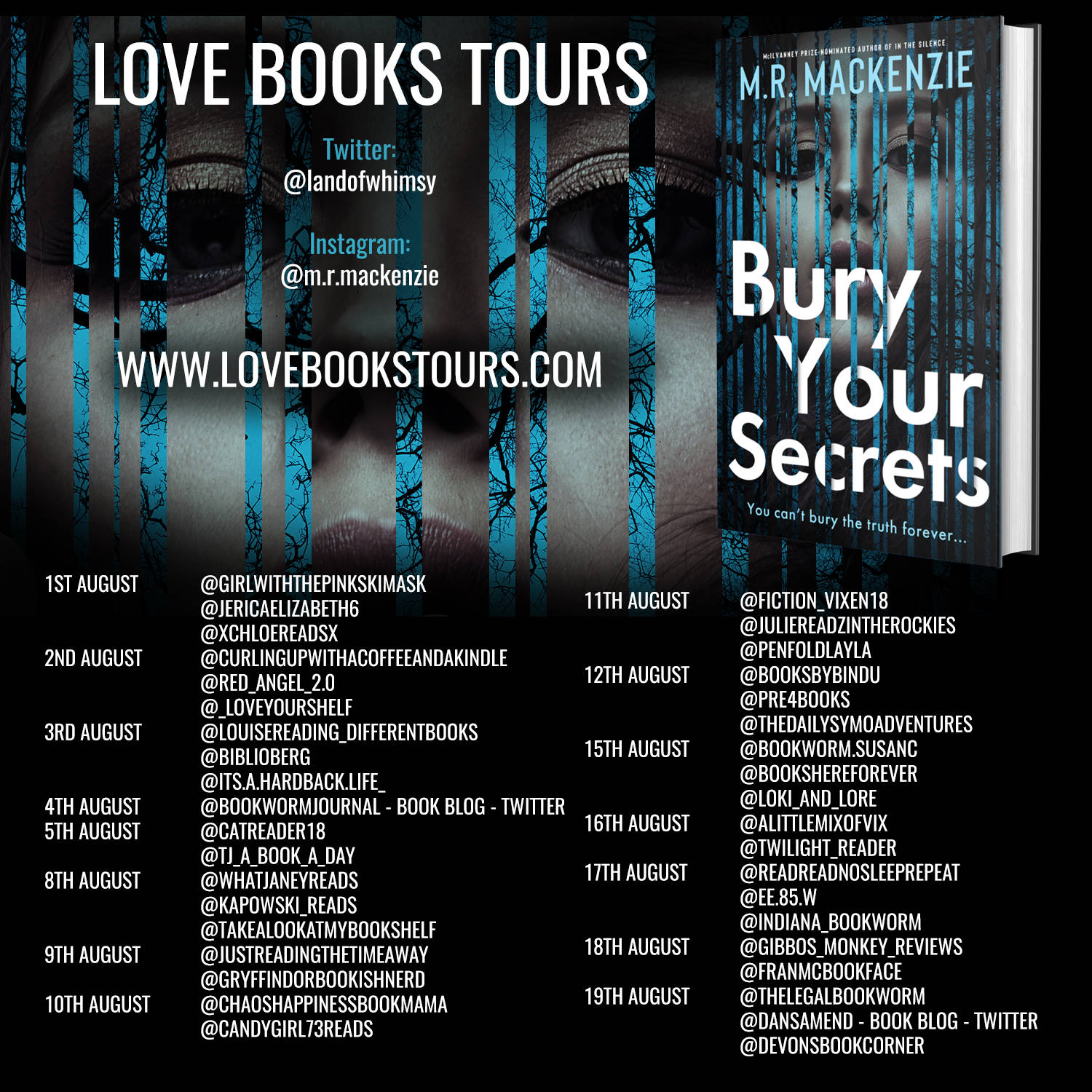 Bury Your Secrets book tour schedule