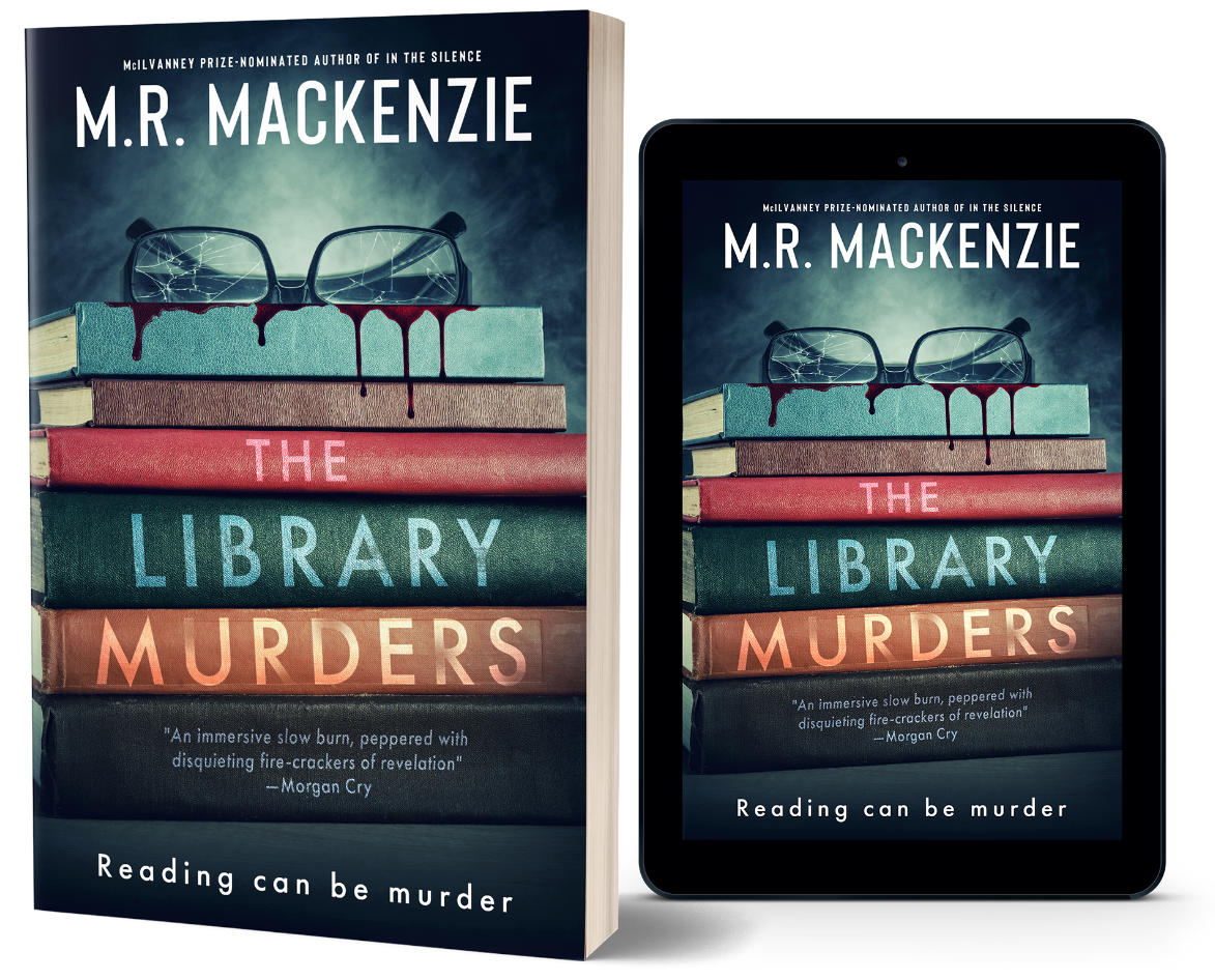 The Library Murders paperback and ebook covers